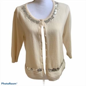 Ideology cream wool/angora rabbit hair sweater